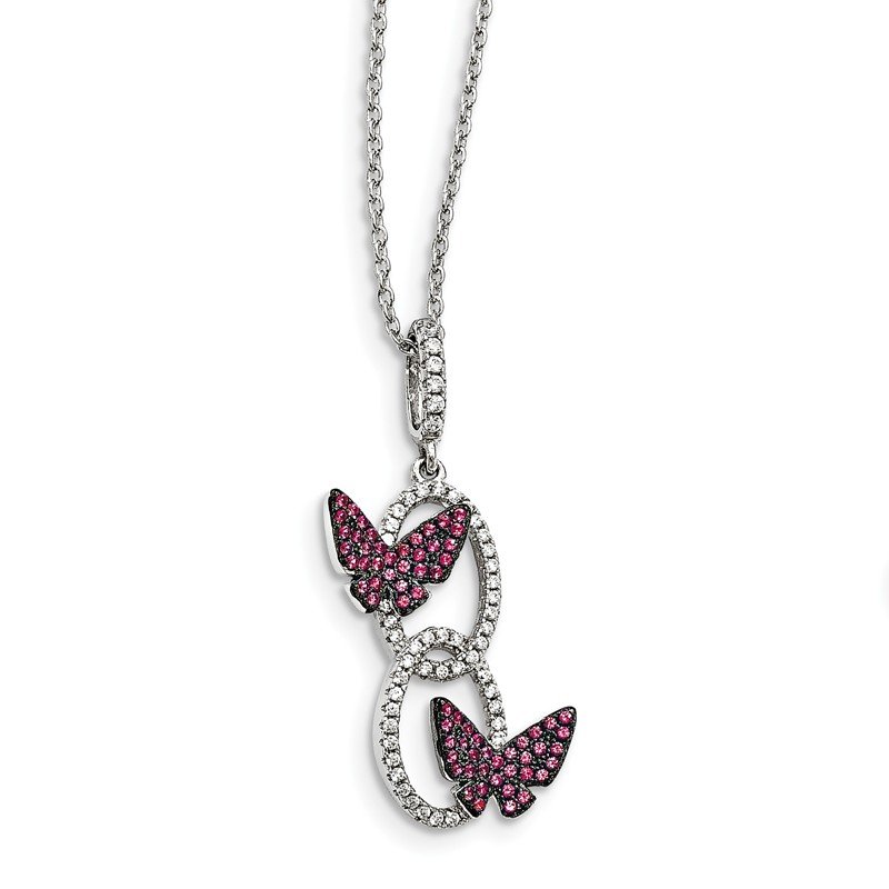 Sterling Silver & CZ Brilliant Embers Necklace 