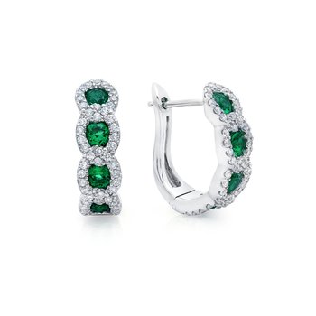 Leave It To Fate Emerald and Diamond Hoop Earrings