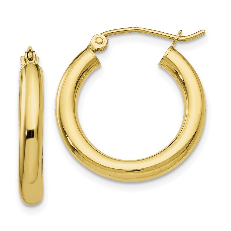 14K Gold Tube Hoop Earrings Jewelry 