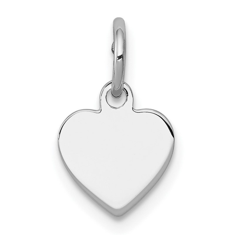 Satin Back Disc Charm and Pendant 925 Sterling Silver Engraveable Heart Patterned Polished Front 