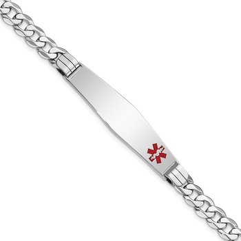 FB Jewels Sterling Silver Rhodium-plated Medical ID Anchor Link Bracelet 