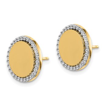 14k White Gold Diamond Fancy Circle Earrings