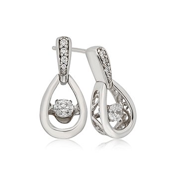 White gold, twinkling diamond teardrop earrings
