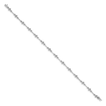 14k White Gold Diamond 7.5in Link Bracelet