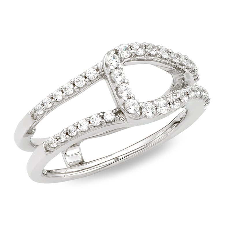 White gold, loop-style diamond insert with straight side