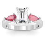 Classic Pear Shaped Ruby Engagement Ring