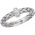 Alisa VHR 993 D Sterling Traversa Band Ring with Single Diamond Rondelle VHR 993 D