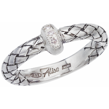 VHR 993 D Sterling Traversa Band Ring with Single Diamond Rondelle