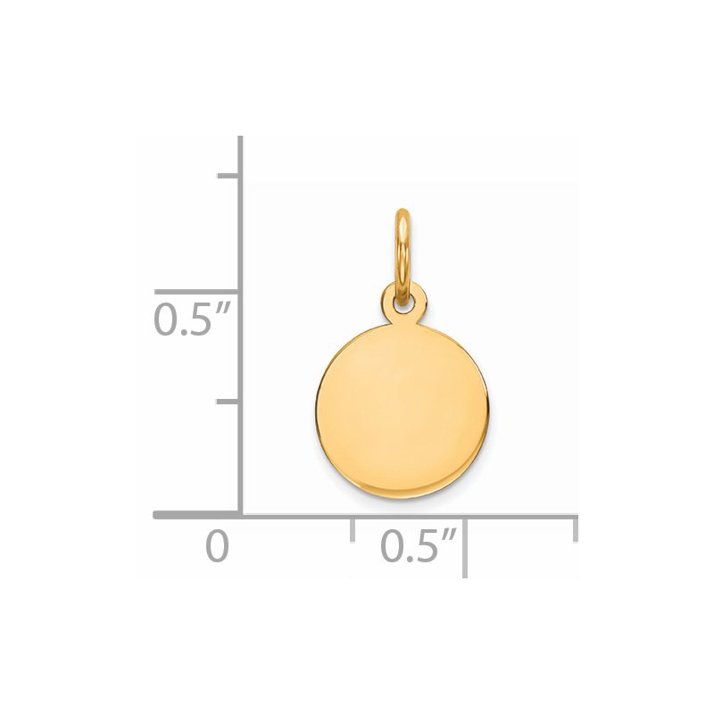 Gold-Plated Sterling Silver Engravable Round Polished Disc Charm 