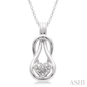 Silver Infinity Heart Shape Diamond Pendant