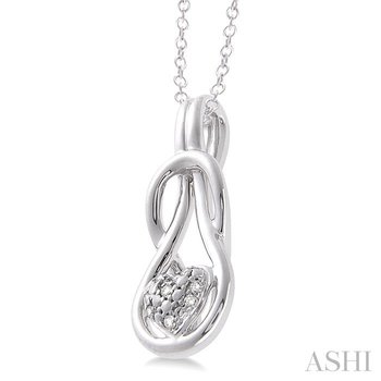 Silver Infinity Heart Shape Diamond Pendant