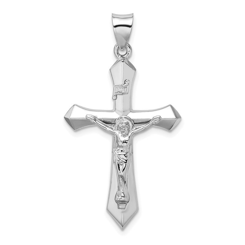 Sterling Silver Rhodium-plated Polished Crucifix Pendant New Religious Charm 925 