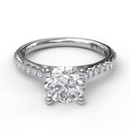 Delicate Classic Engagement Ring with Delicate Side Detail