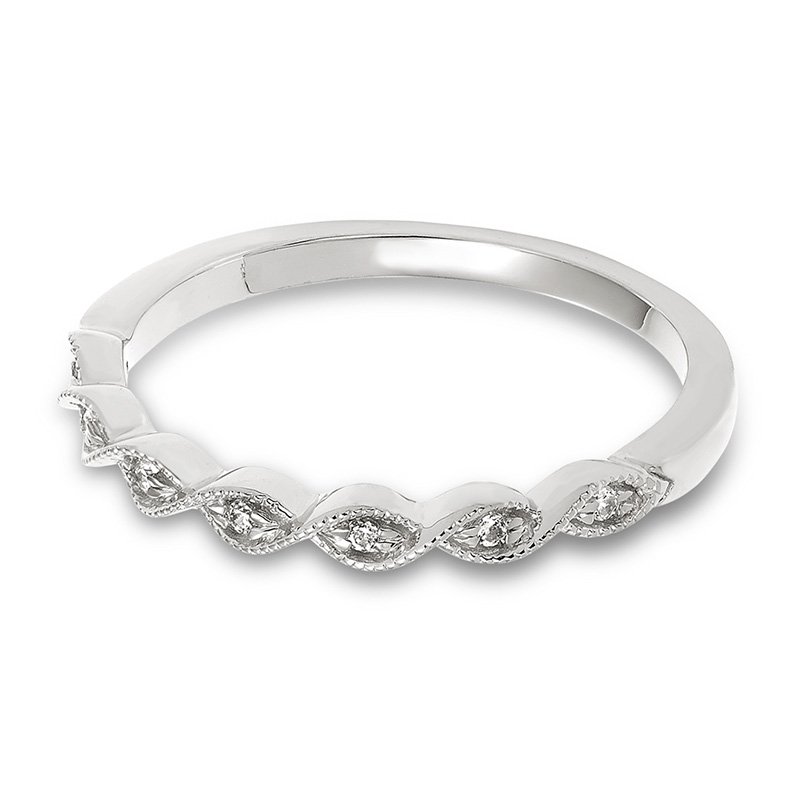 White gold and diamond stackable band
