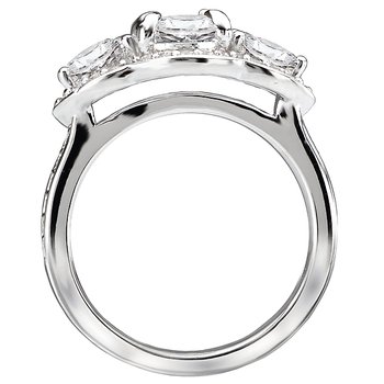 3-stone Diamond Semi Mount Ring