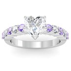 Round Diamond & Tanzanite Engagement Ring