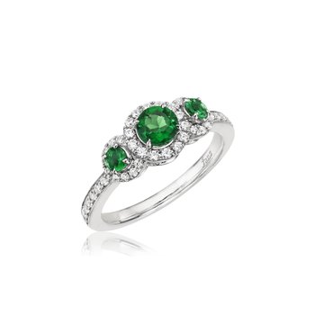 Electric Love Emerald and Diamond Three-Stone Ring