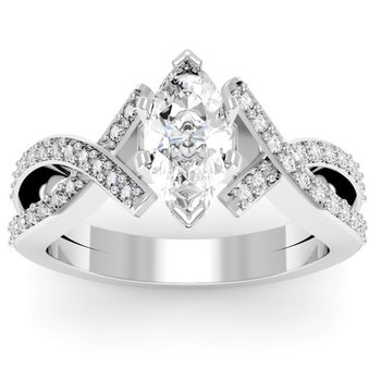 Intertwined Pave Diamond Engagement Ring