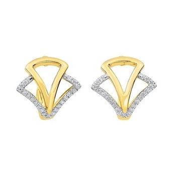Diamond Geometric Earrings in 14K Yellow Gold (1/8 ct. tw.)