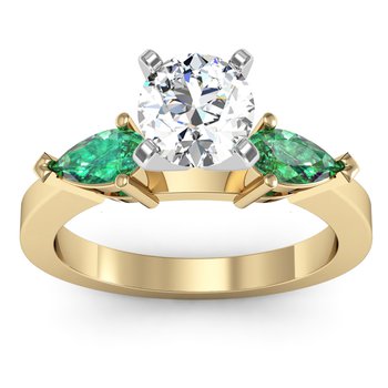 Classic Pear Shaped Emerald Engagement Ring