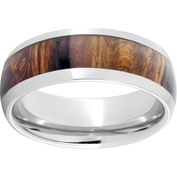 Serinium® Domed Band with Exotic Red Mallee Wood Inlay