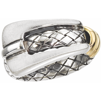 VHR 898 Sterling Traversa Buckle Ring, Yellow Gold Rondelle