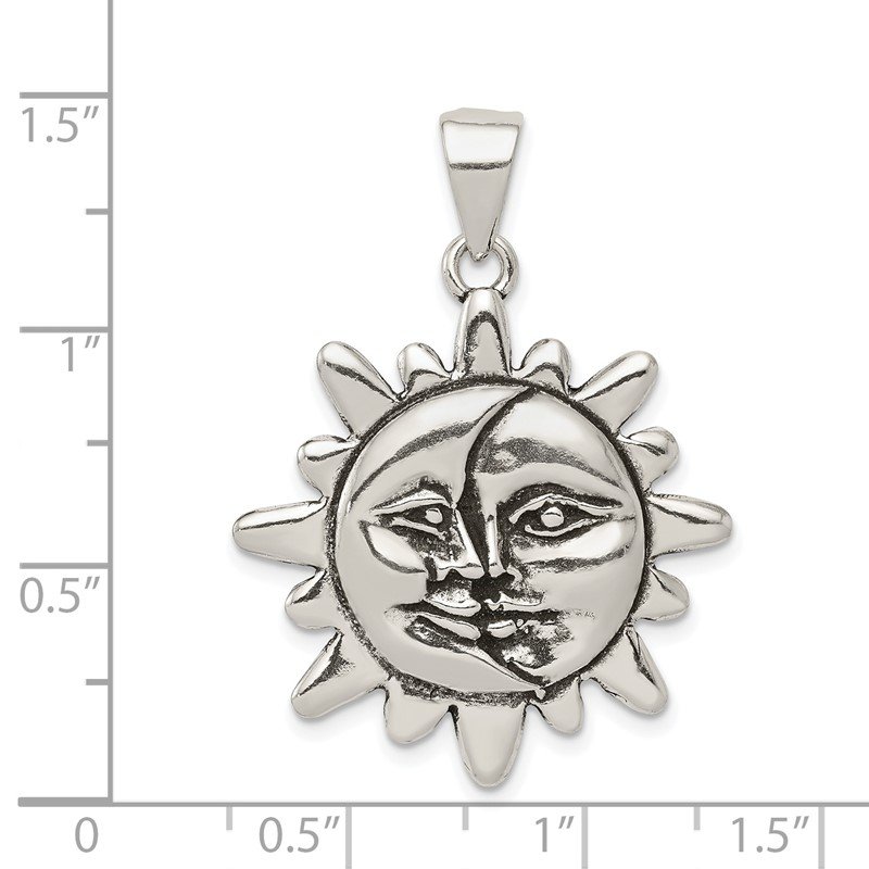 CIRCULAR MAN IN THE MOON 925 STERLING SILVER CHARM PENDANT