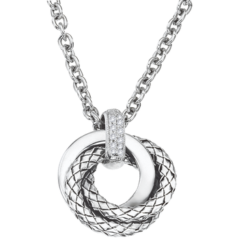VHP 1081 D Sterling Traversa & Shiny Love Knot Pendant, Diamond Bail