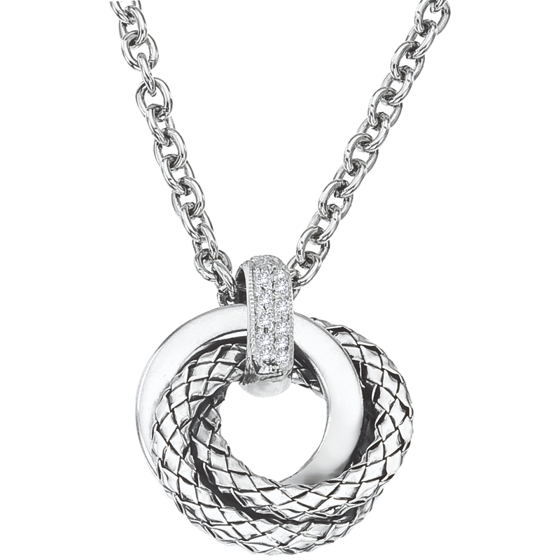 Alisa VHP 1081 D Sterling Traversa & Shiny Love Knot Pendant, Diamond Bail VHP 1081 D