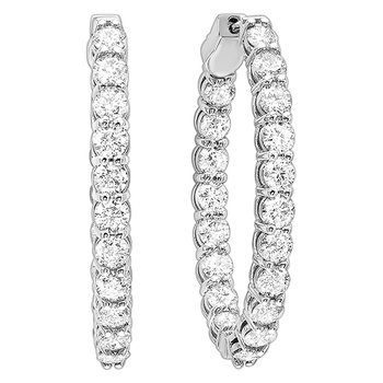 In-Out Diamond Hoop Earrings in 14K White Gold (10 ct. tw.) I2/I3 - H/K