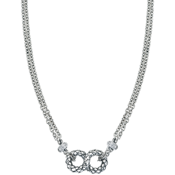 VHN 1055 D Sterling Traversa Infinity Loop Center with Diamond Rondelles Necklace