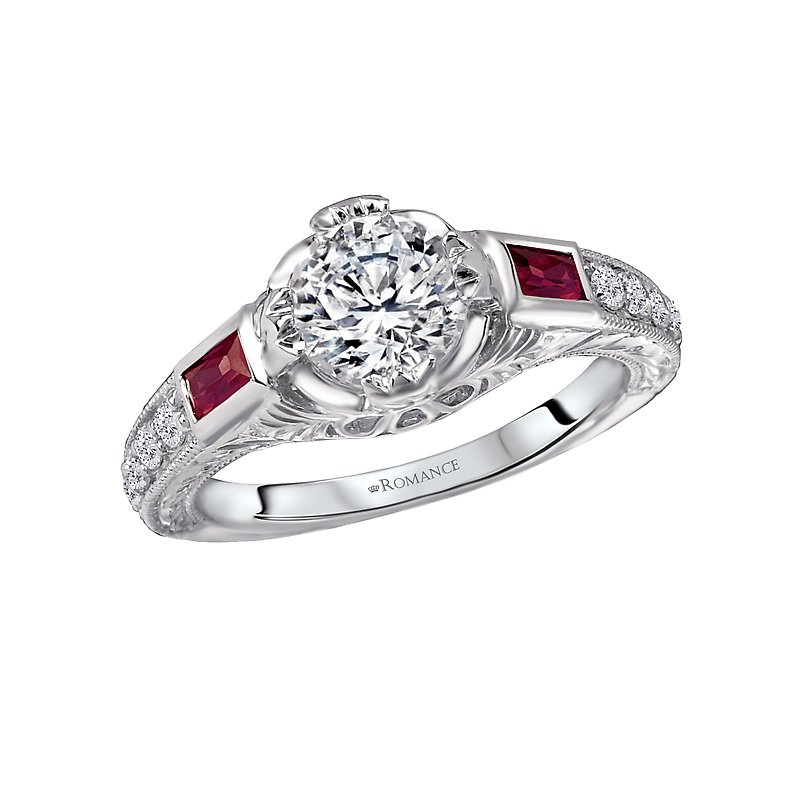 Romance Ruby and Diamond Semi-Mount Ring