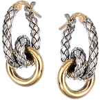 Alisa VHE 732 Sterling Traversa Loopy Earrings with Shiny Yellow Gold Circle Dangle VHE 732