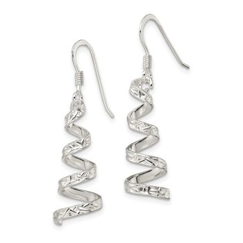 Sterling Silver Twist Dangle Earrings