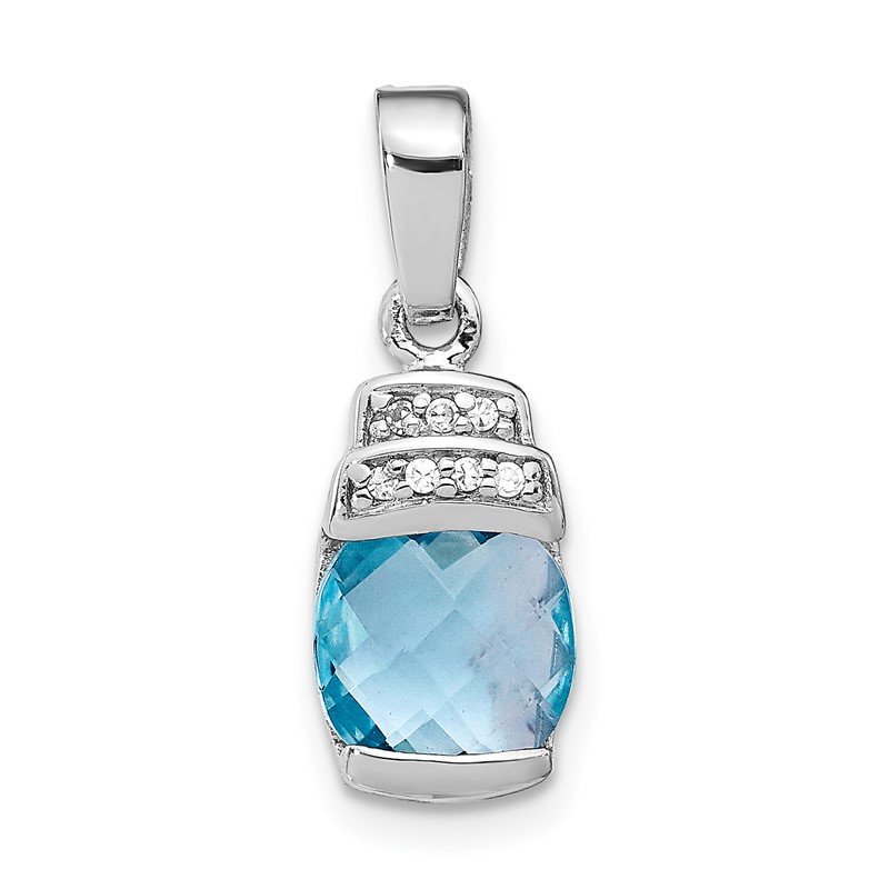 Sterling Silver Rhodium Plated CZ Pendant 