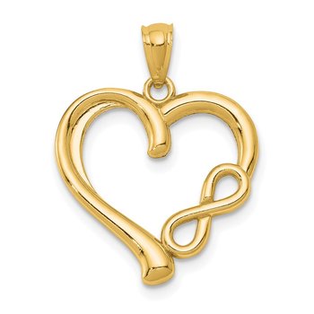 14K Polished Infinity Symbol Heart Pendant