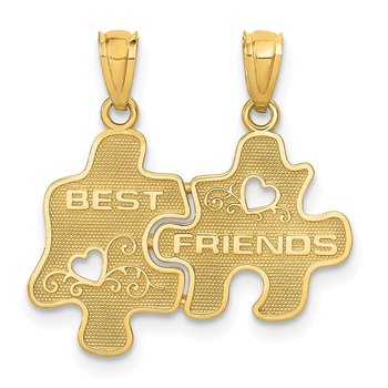 14k BEST FRIENDS Puzzle Pieces Break-apart Pendant