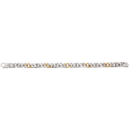 Alisa MB 3061 D 2 18K & 925 SS shiny & Traversa men's curb link bracelet, 6 diamond links, Rhodium Finish