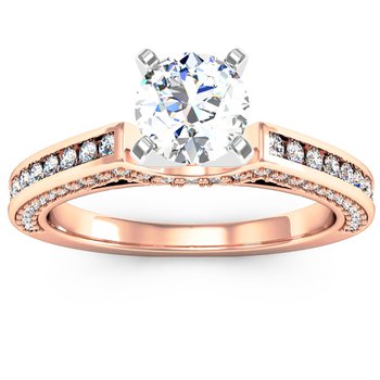 Pave & Channel Diamond Engagement Ring