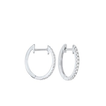 Prong Set Diamond Hoop Earrings in 14K White Gold (1/4 ct. tw.) SI2 - G/H