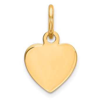 Sterling Silver GP Engraveable Heart Polished Disc Charm