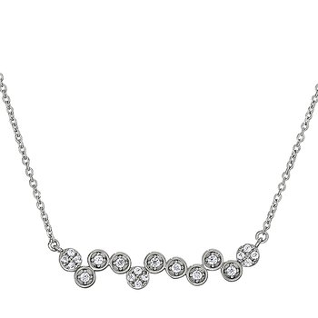 Sterling silver and simulated diamond bubble necklace 