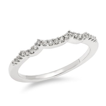 White gold, curved diamond band
