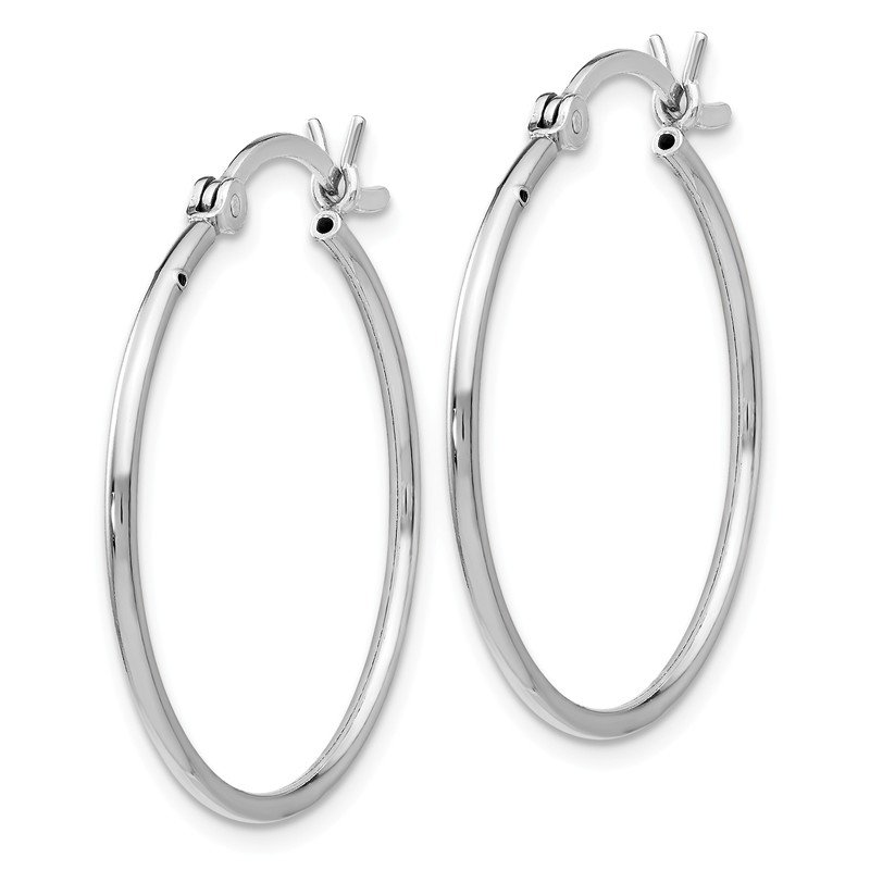 Leslies Sterling Silver Polished Hinged Hoop Earrings Length 15mm 