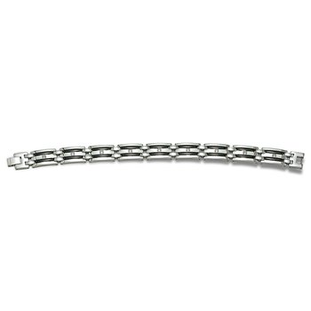 Stainless Steel link bracelet with black plating