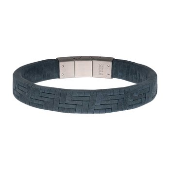 Twill Weave Suede Gray Leather Bracelet BR41767GR