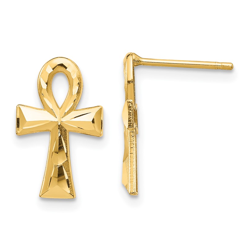 Core Gold 14k Mini Budded Cross Pendant