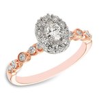Emily rose gold and oval-center diamond bridal set