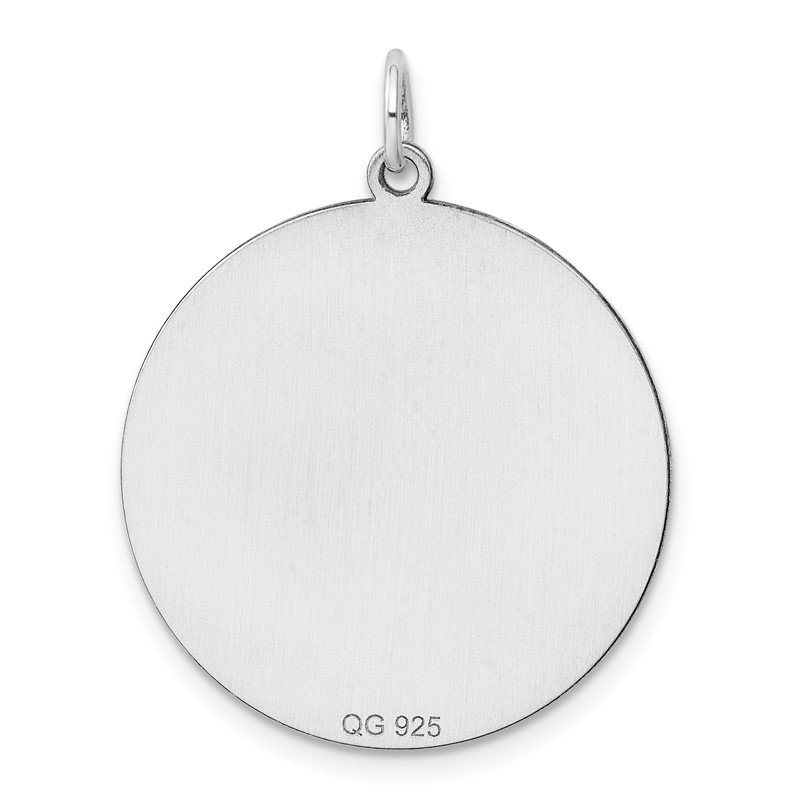 Sterling Silver Engravable Round Polished Front and Satin Back Disc Charm Pendant 