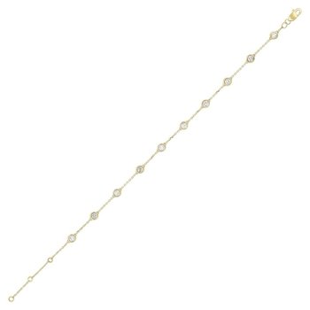 Diamond Station Bracelet in 14k Yellow Gold, Adjustable (3/4ctw)